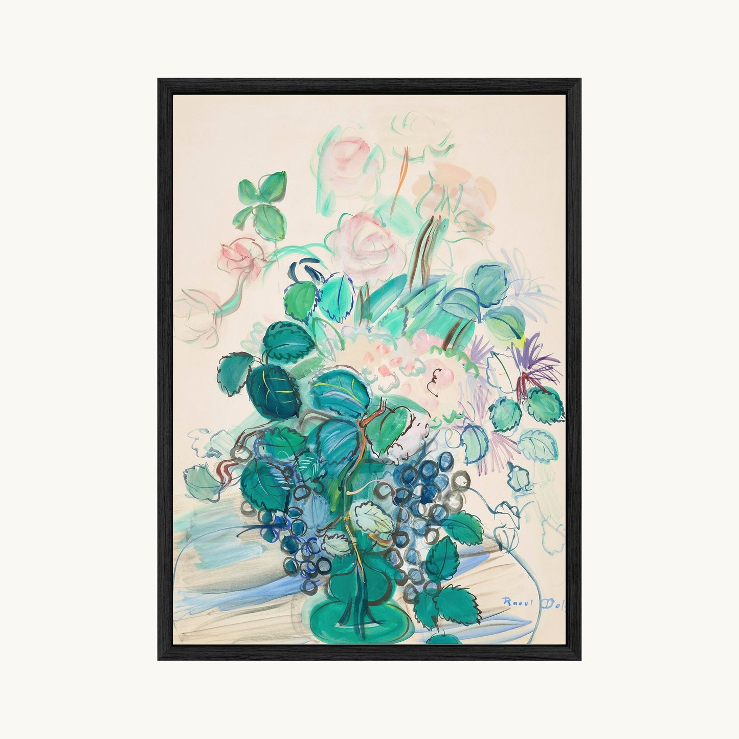 Bouquet à la grappe et aux roses