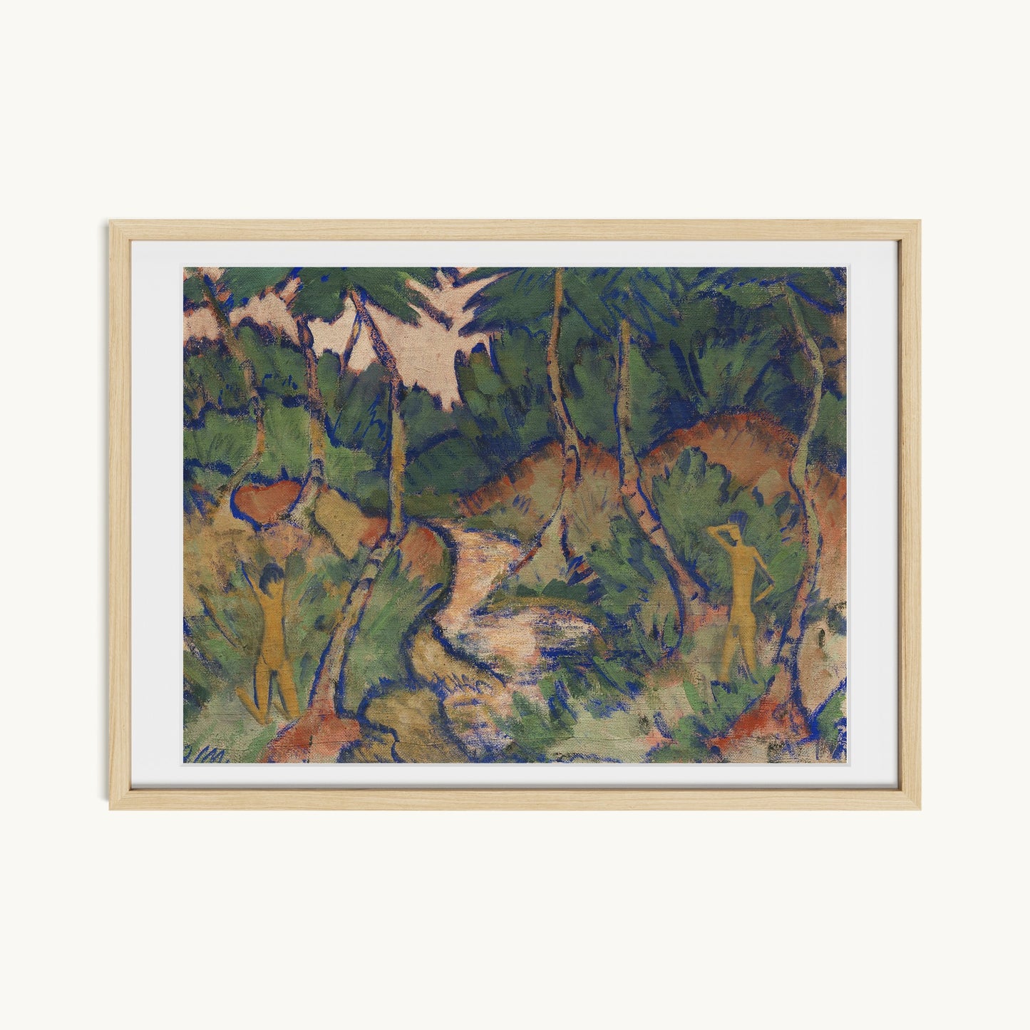 Badende in Landschaft