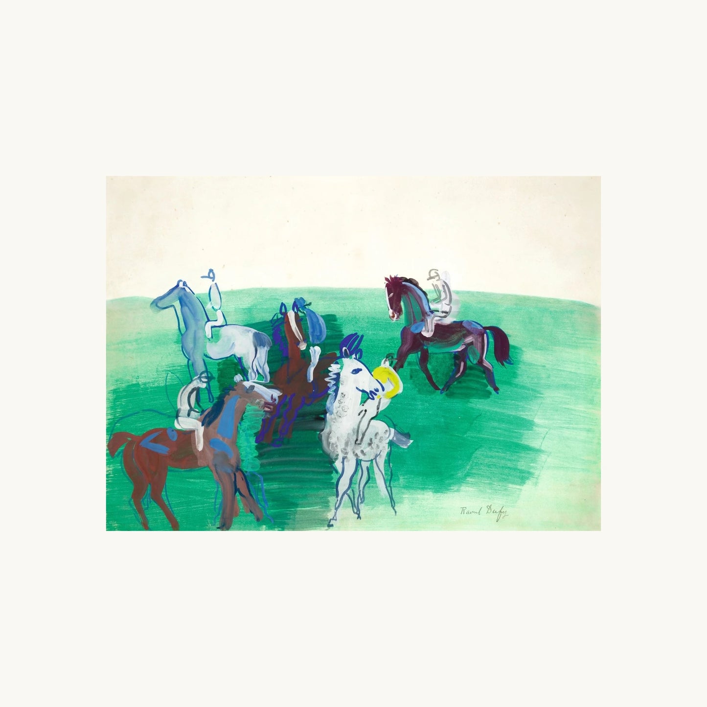 Chevaux et jockeys