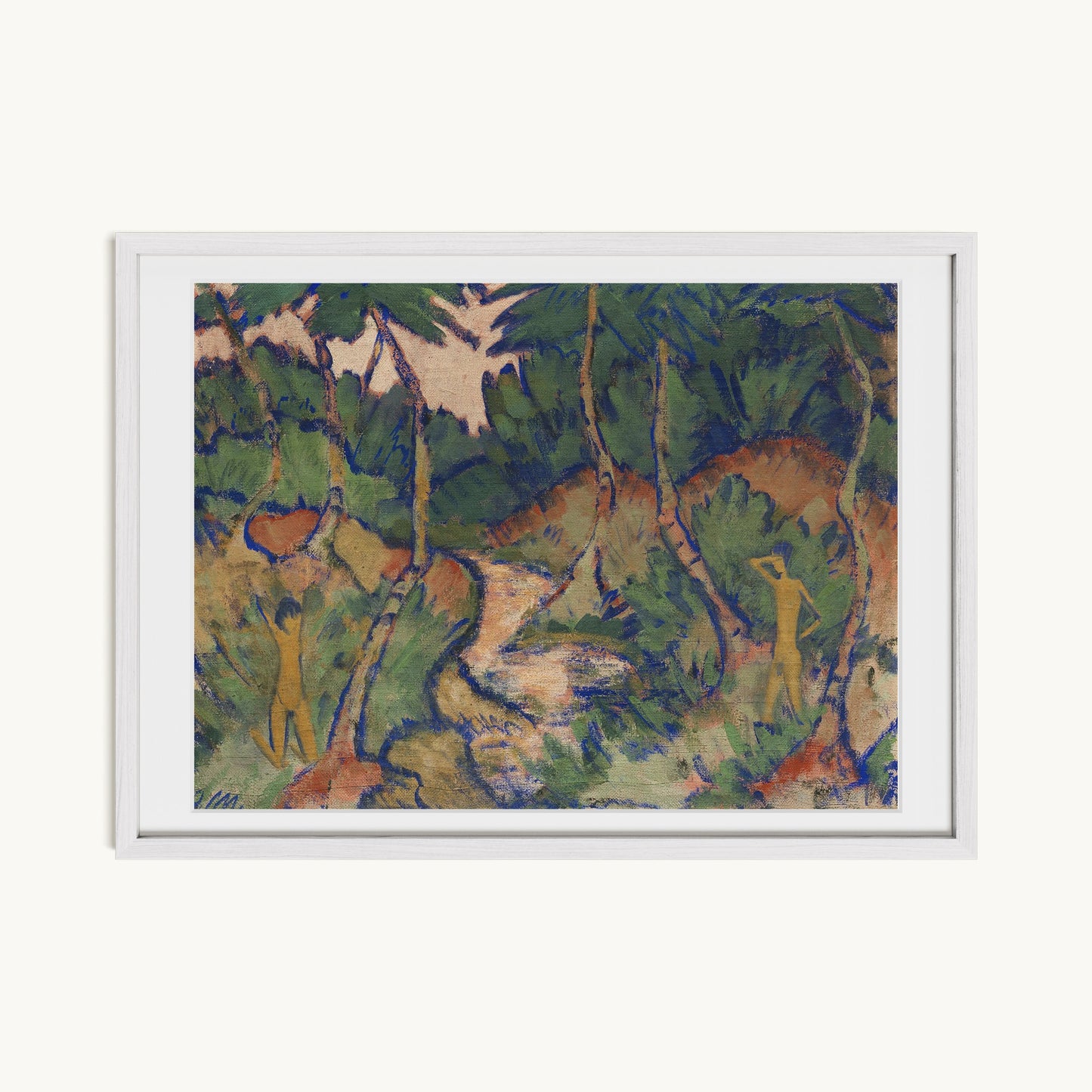 Badende in Landschaft