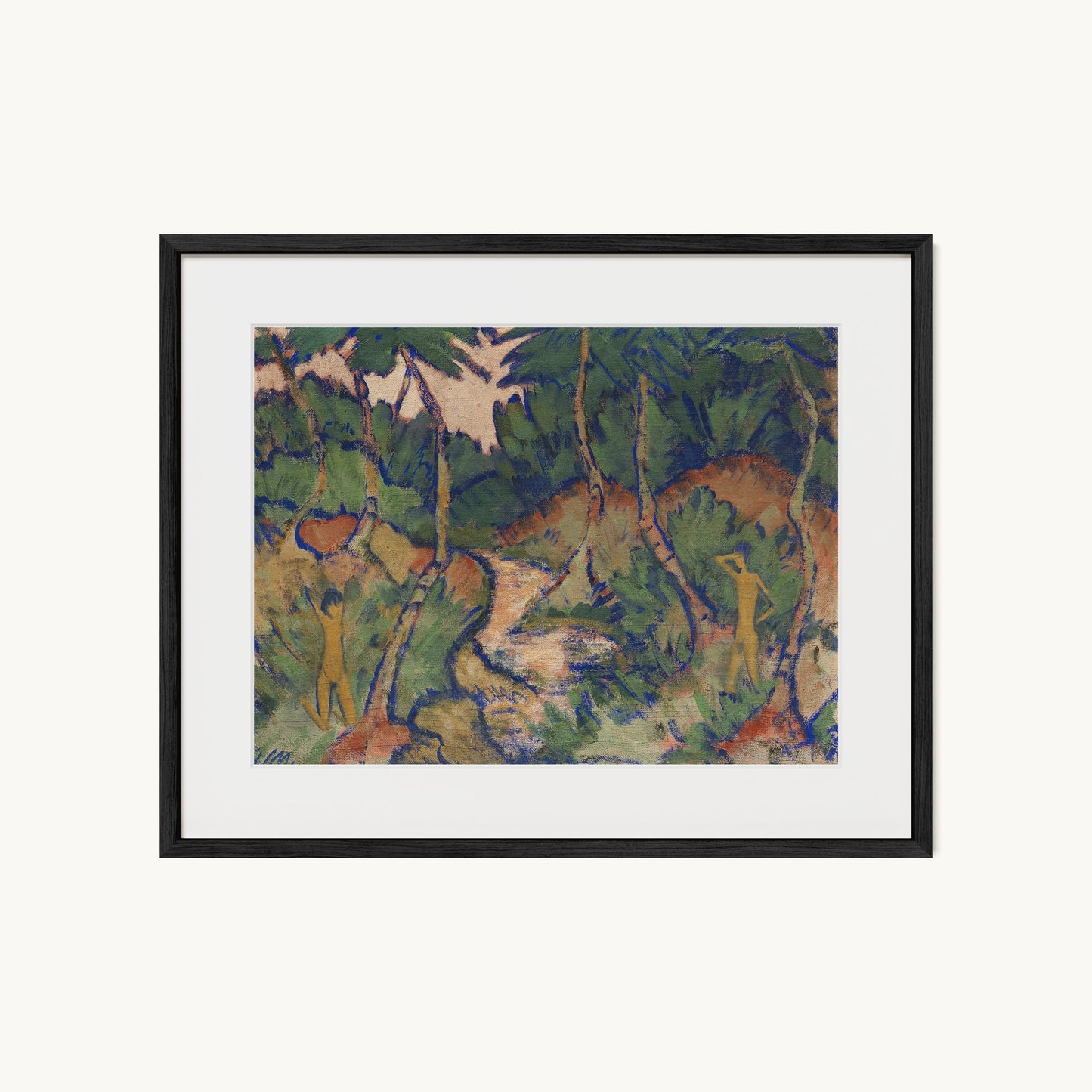 Badende in Landschaft