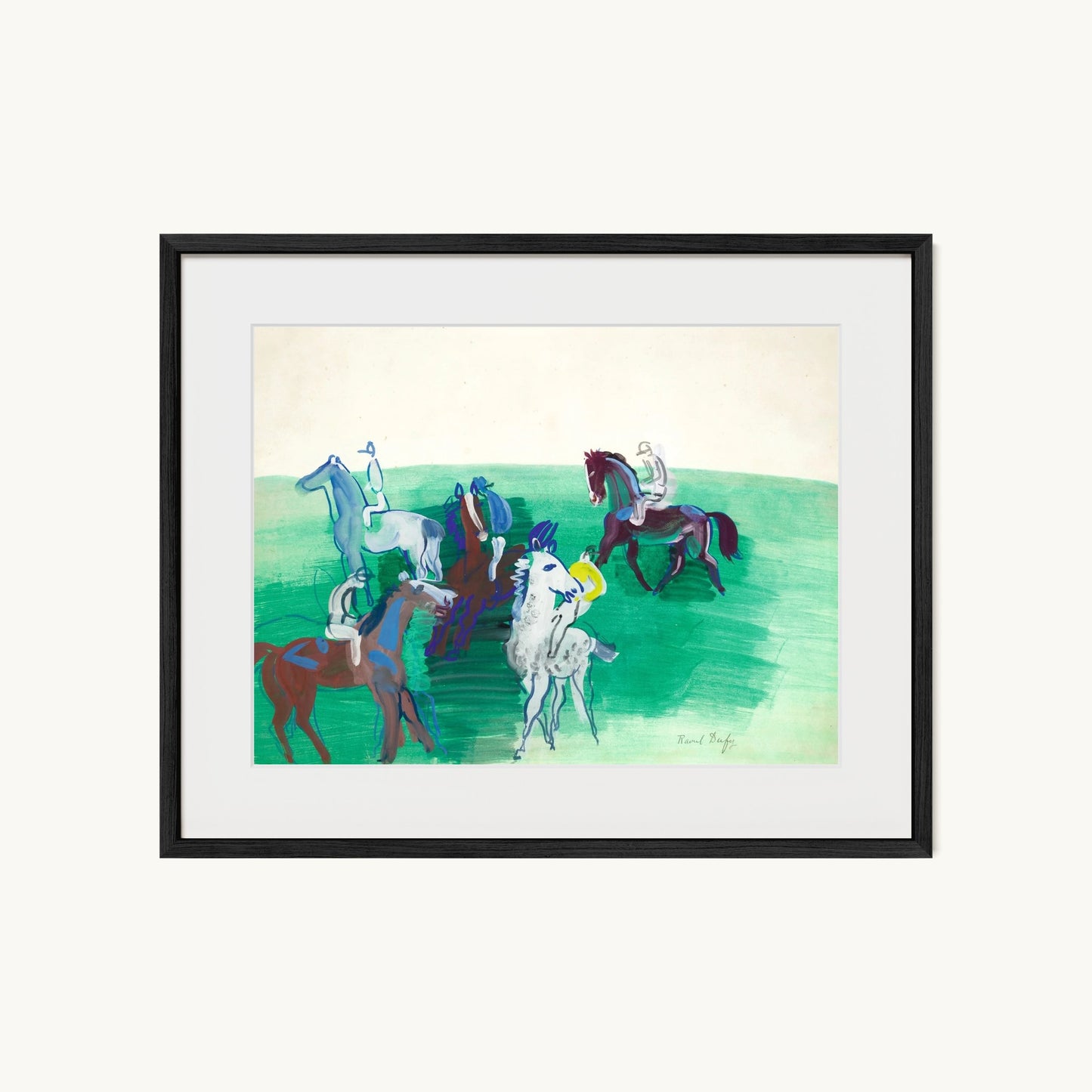 Chevaux et jockeys