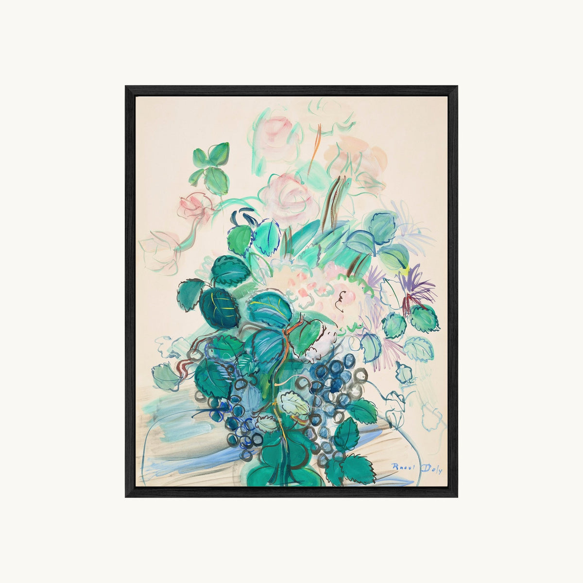 Bouquet à la grappe et aux roses