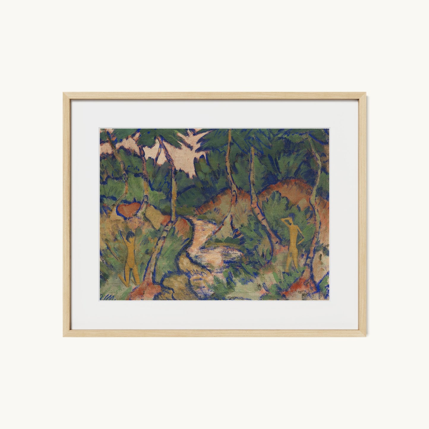 Badende in Landschaft