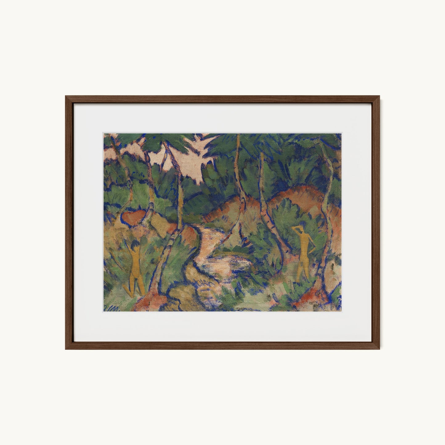 Badende in Landschaft