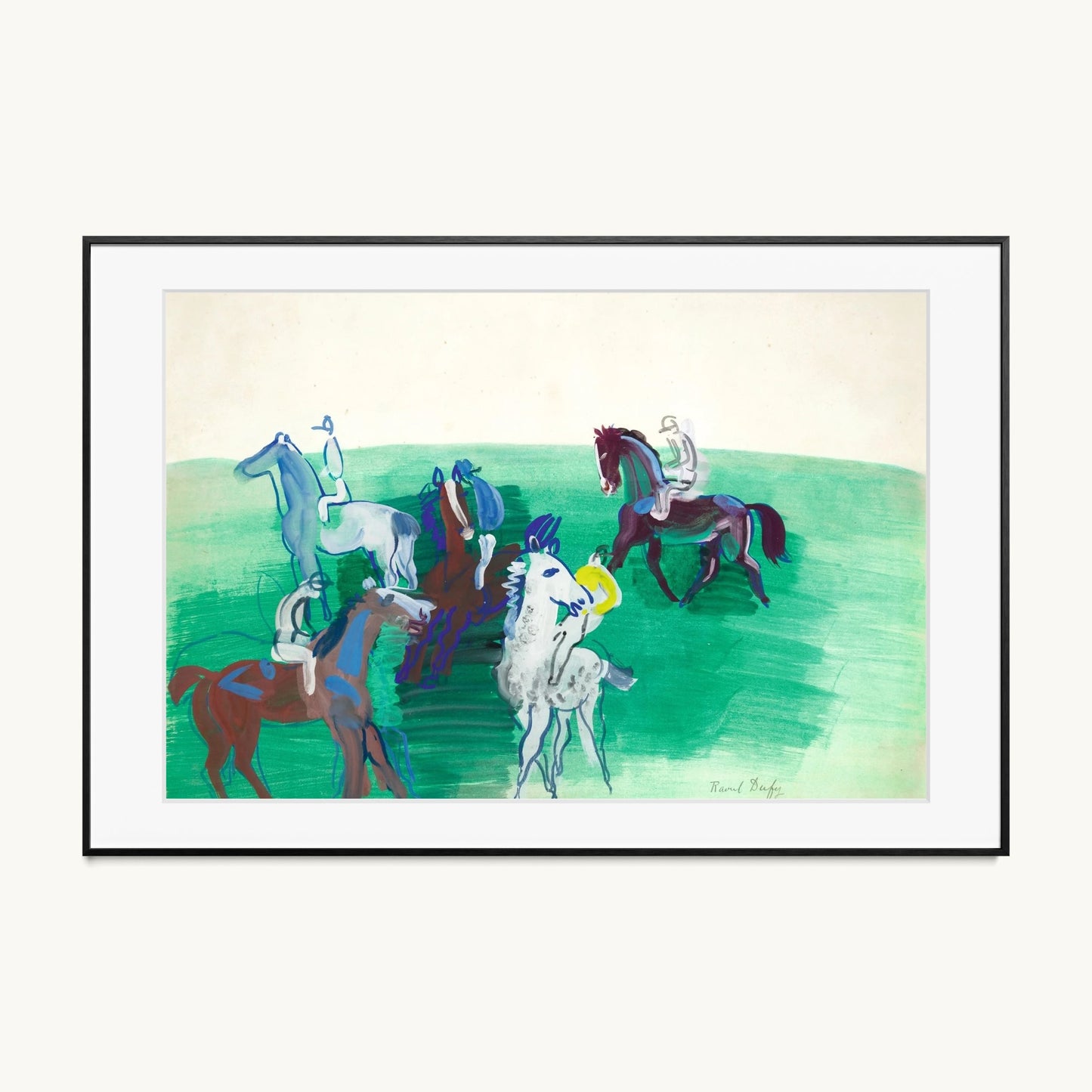 Chevaux et jockeys