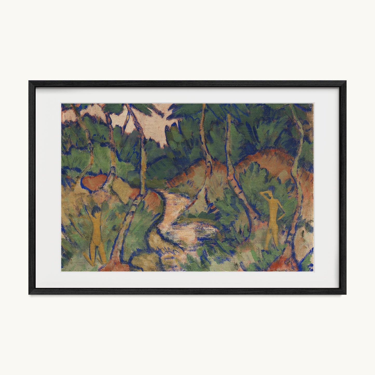Badende in Landschaft