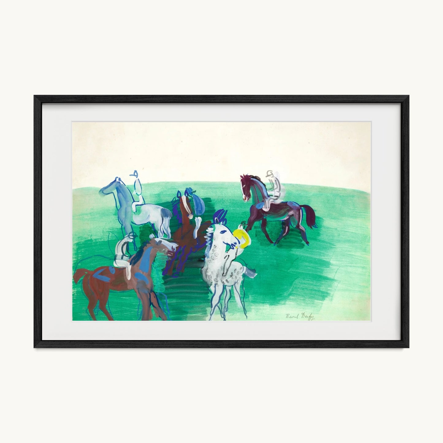 Chevaux et jockeys