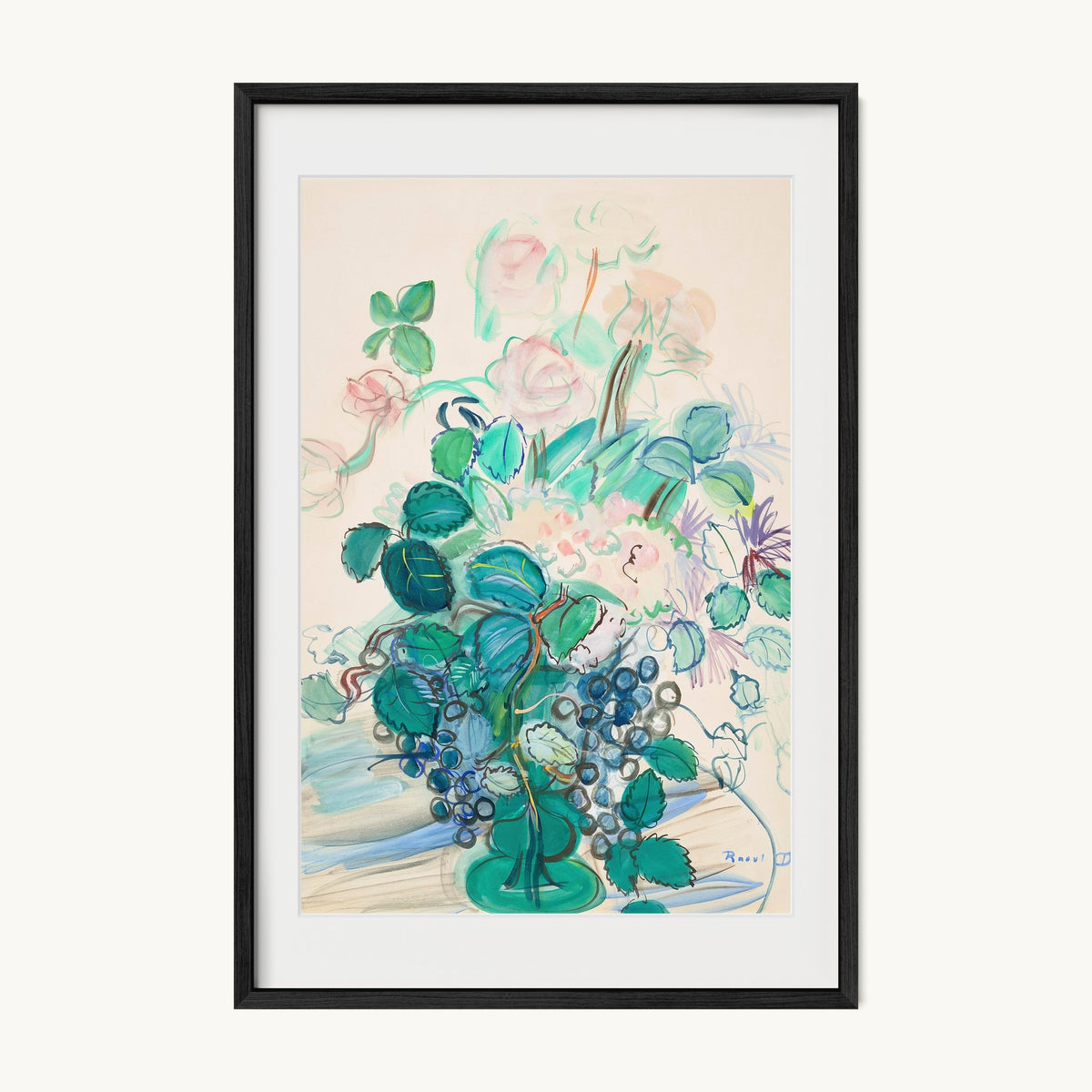 Bouquet à la grappe et aux roses