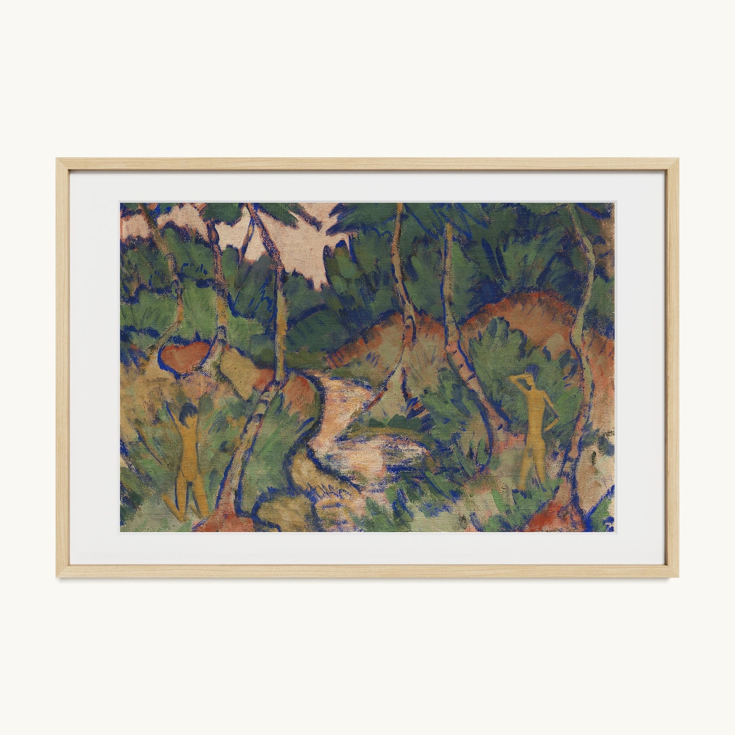 Badende in Landschaft