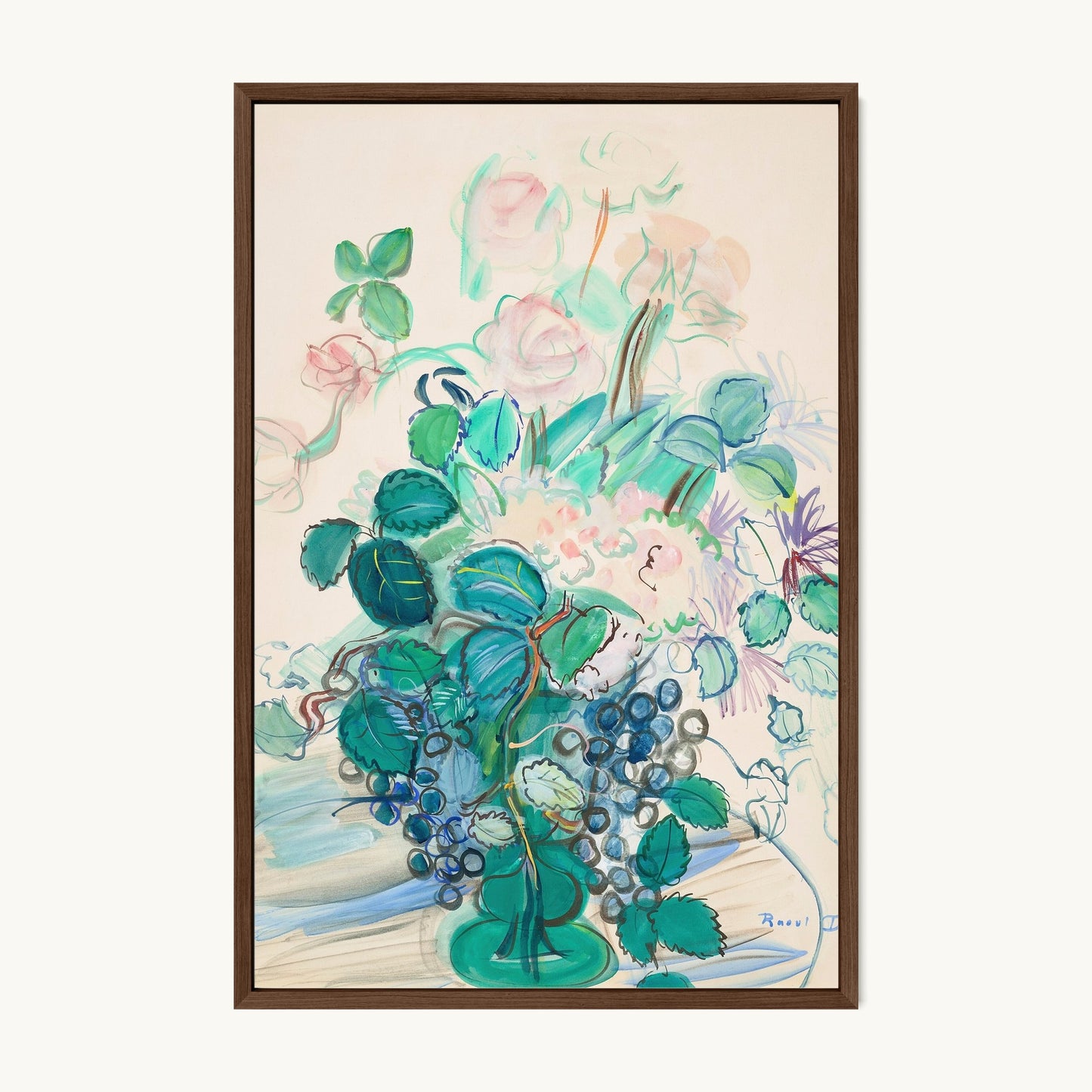 Bouquet à la grappe et aux roses