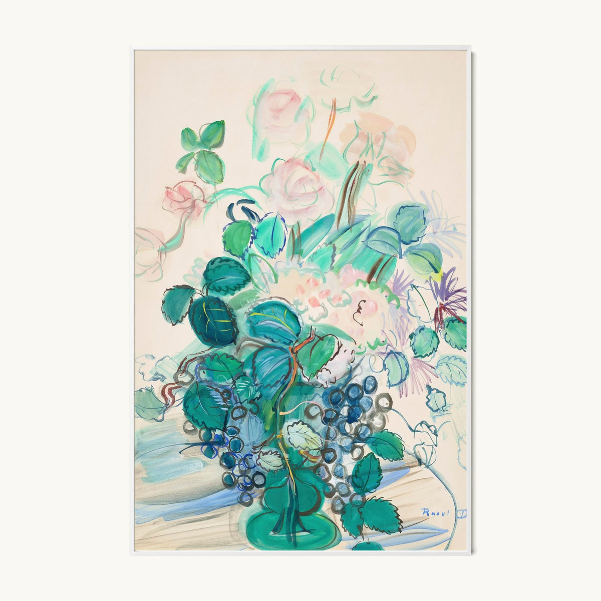 Bouquet à la grappe et aux roses