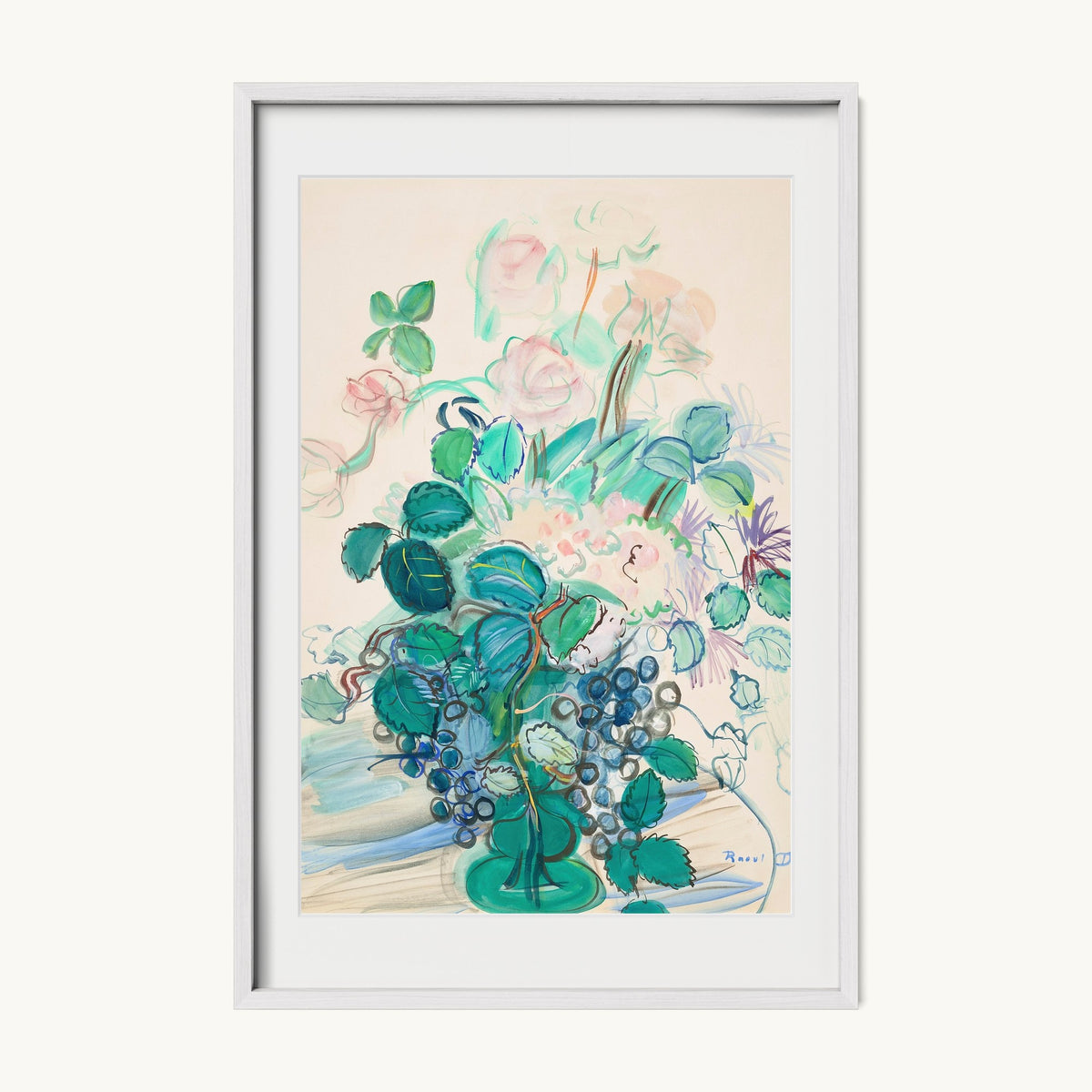 Bouquet à la grappe et aux roses