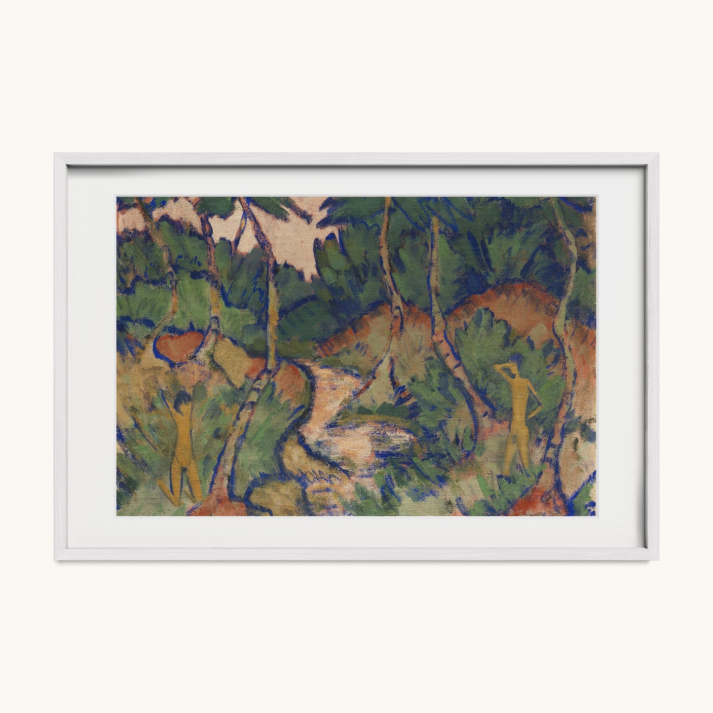 Badende in Landschaft