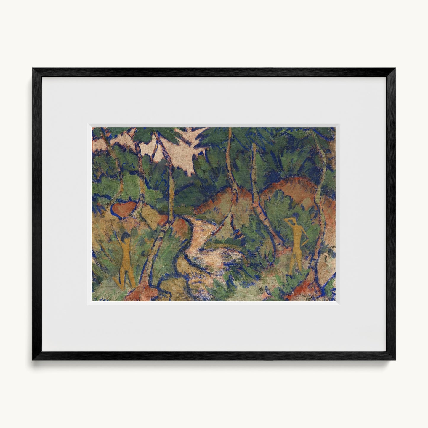 Badende in Landschaft