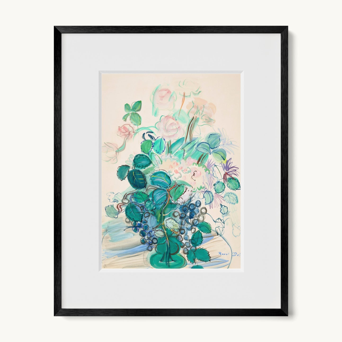 Bouquet à la grappe et aux roses