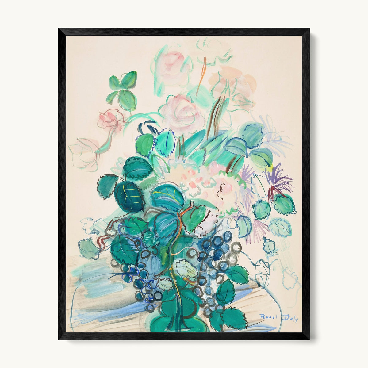 Bouquet à la grappe et aux roses