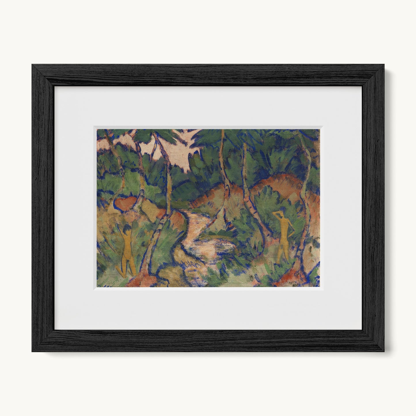 Badende in Landschaft