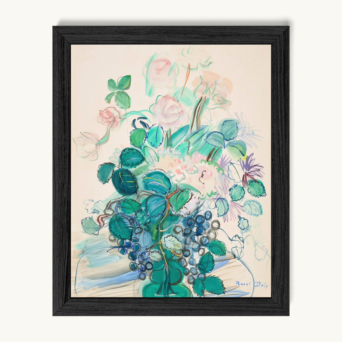 Bouquet à la grappe et aux roses