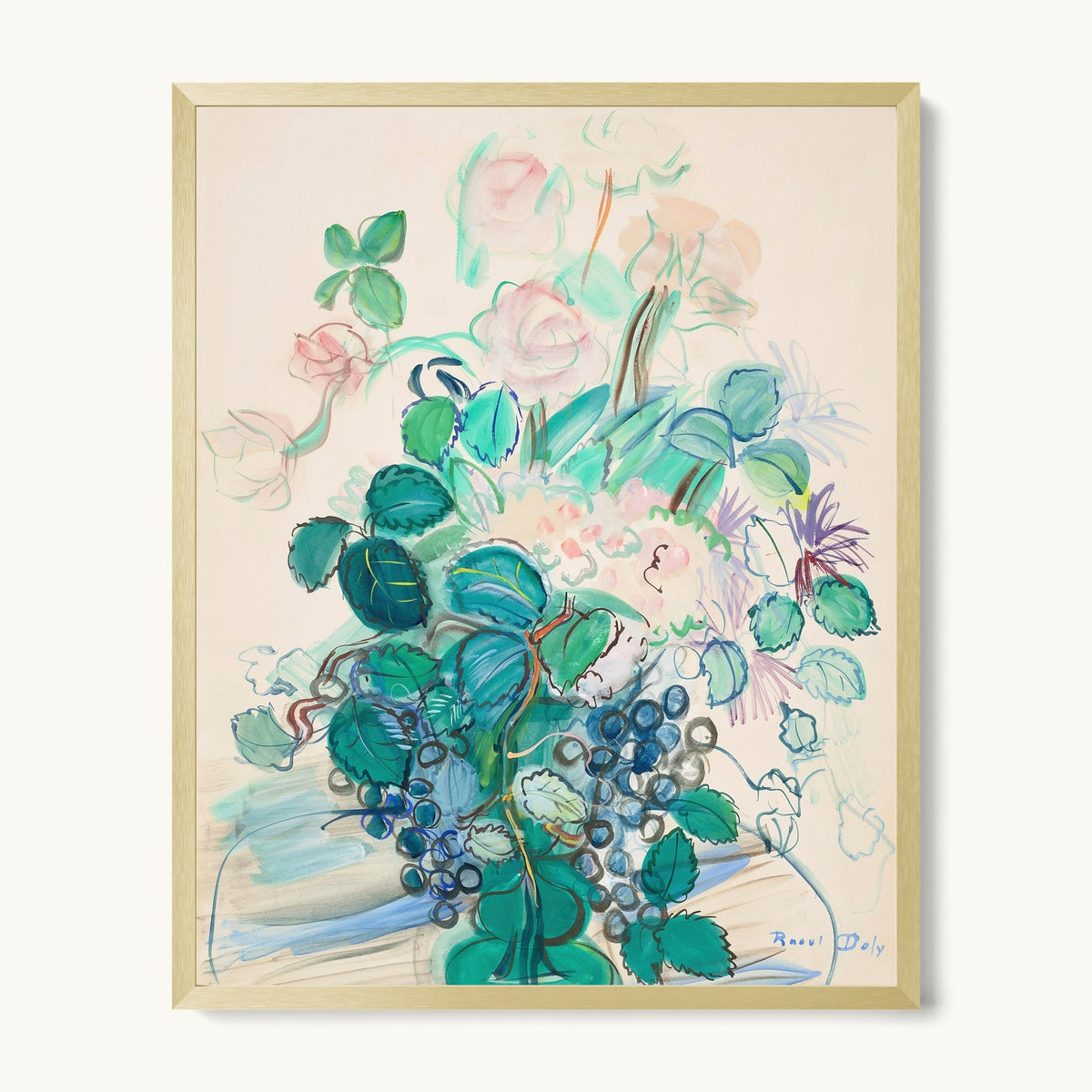Bouquet à la grappe et aux roses