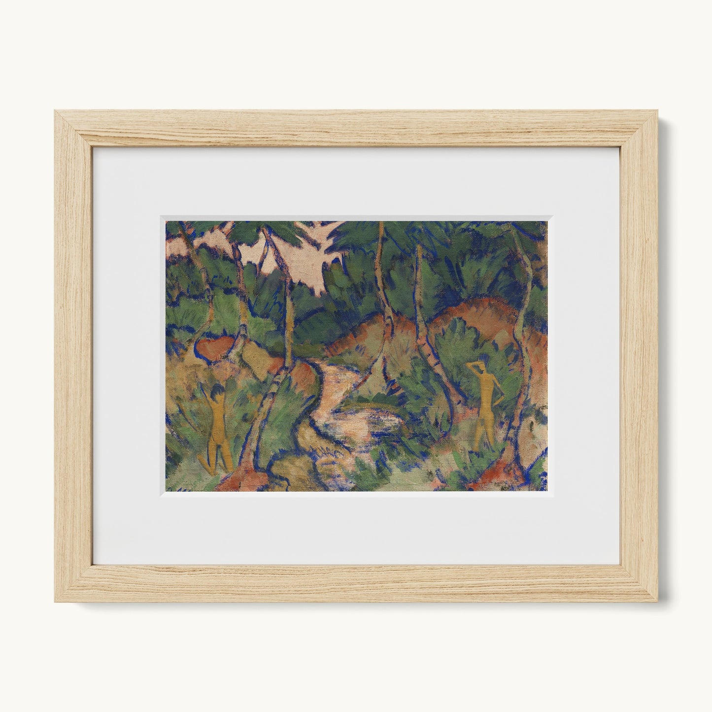Badende in Landschaft