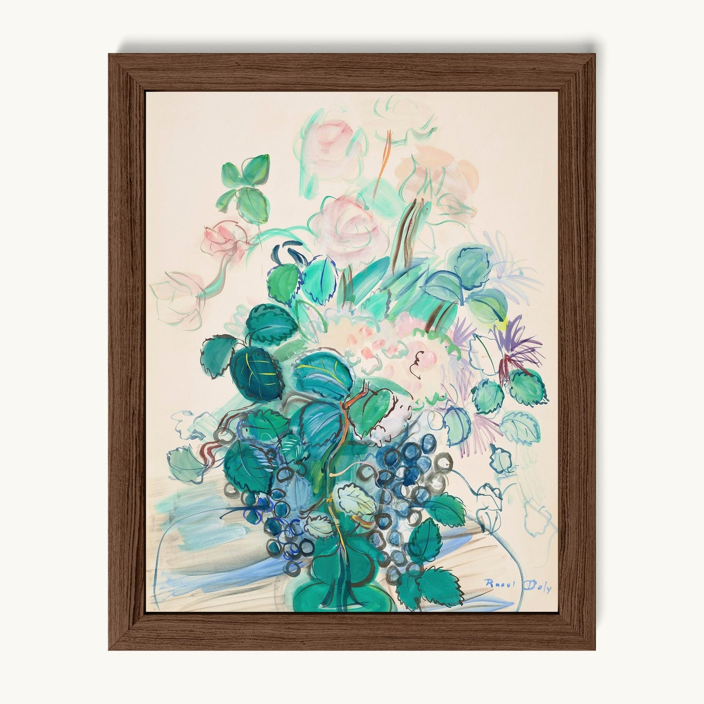Bouquet à la grappe et aux roses