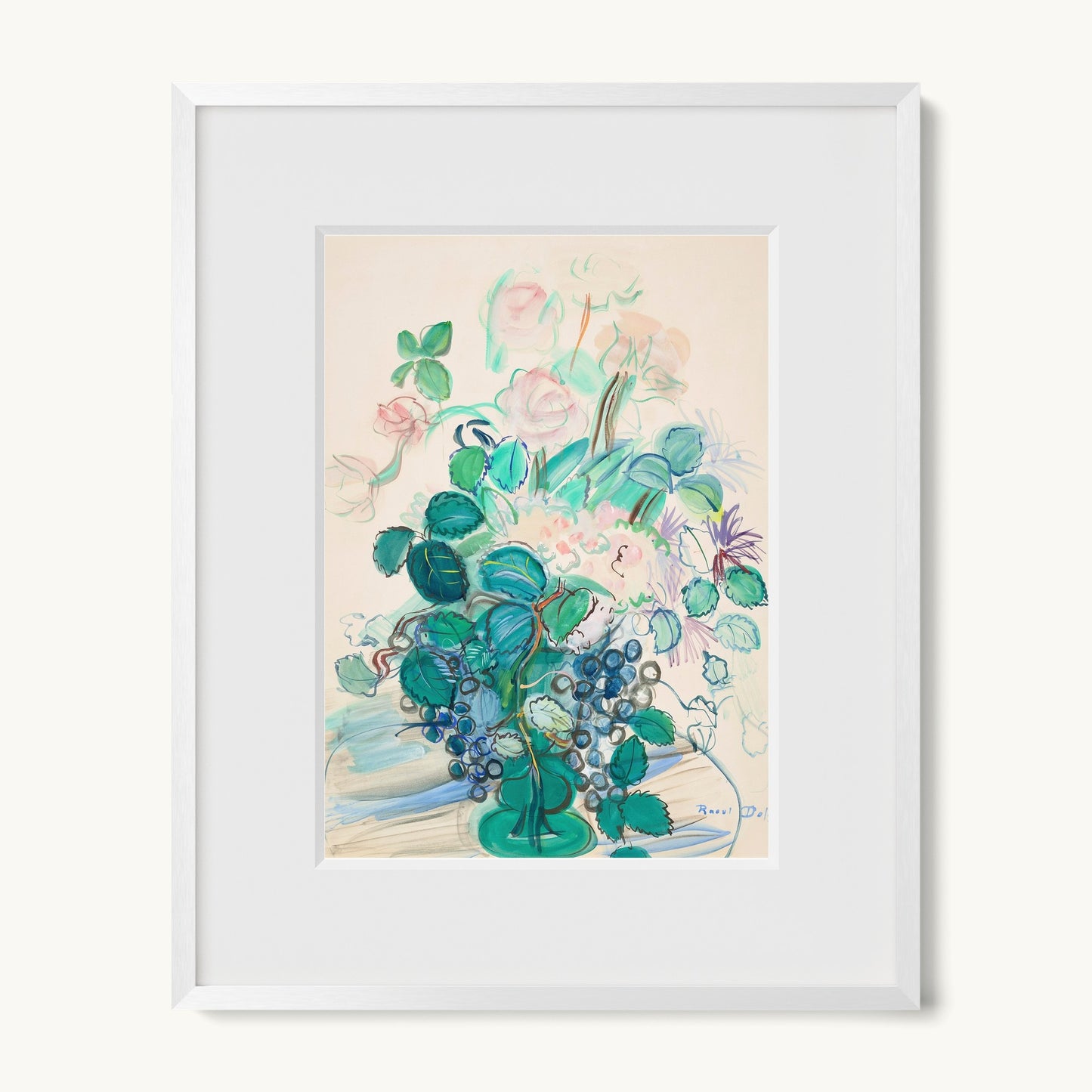 Bouquet à la grappe et aux roses