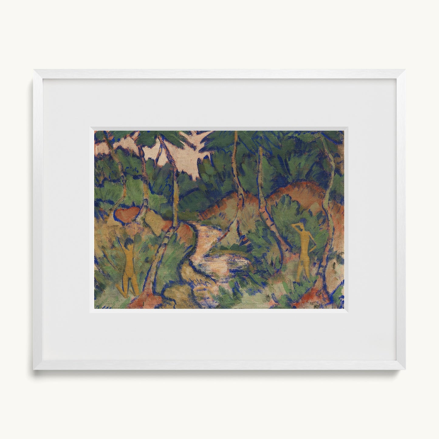 Badende in Landschaft