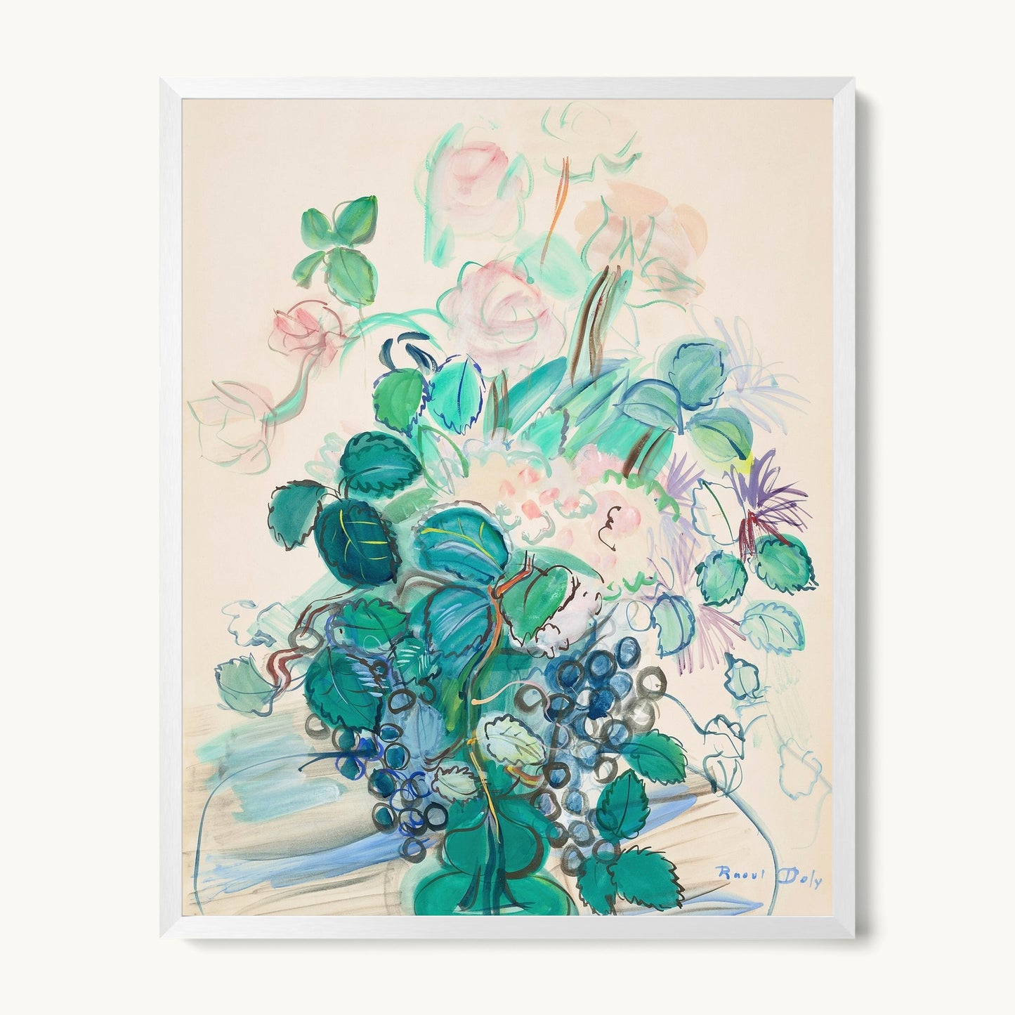 Bouquet à la grappe et aux roses