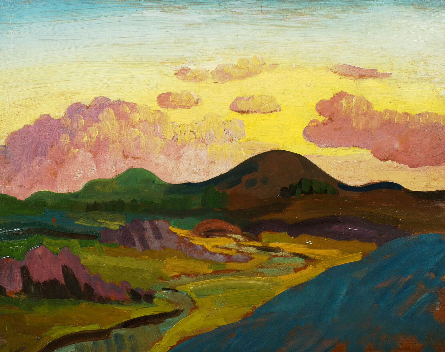 Evening, Sun Setting behind Arenig Fach