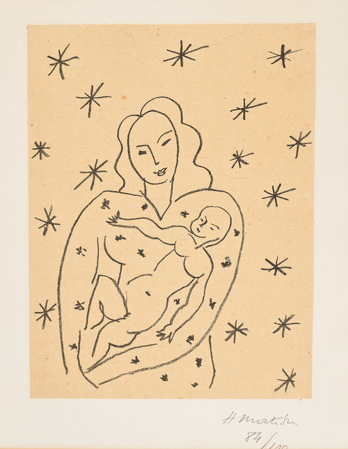Vierge et Enfant sur Fond Étoilé