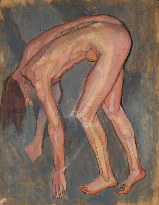 Nude, leaning