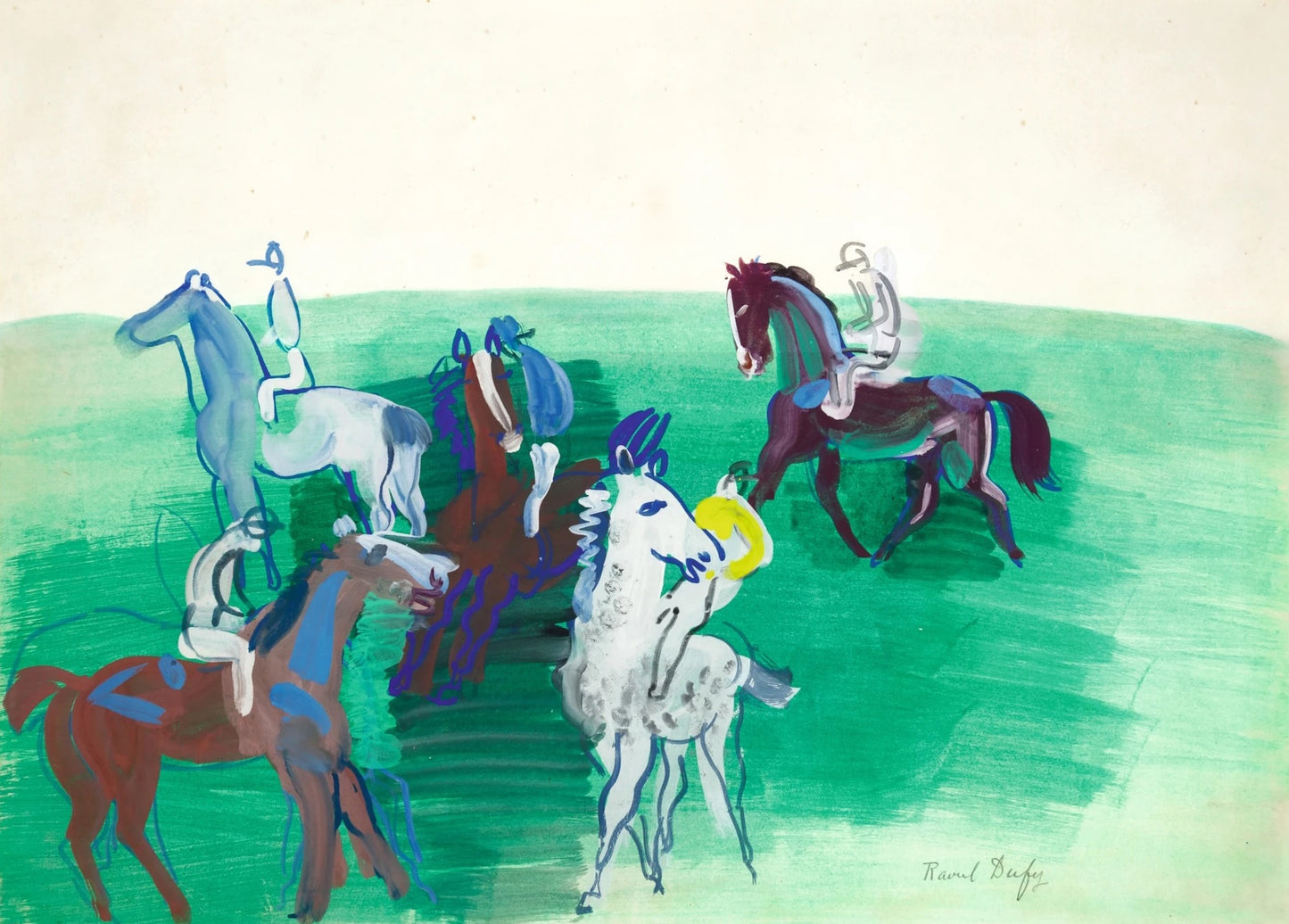 Chevaux et jockeys